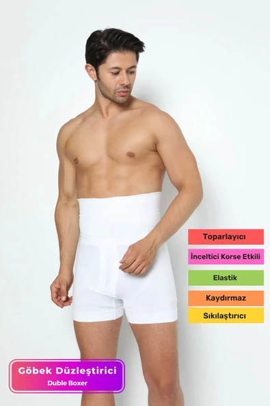 Özel Üretim Basen Toparlayıcı Sıkılaştırıcı Göbek Düzleştirici Bel İnceltici Erkek Duble Boxer Korse ürün görseli 1