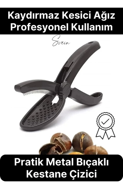 Pratik Kestane Çizici Kesici Metal Bıçaklı Plastik Saplı Kolay Kullanım Mutfak Aleti Chestnut Cutter ürün görseli 1