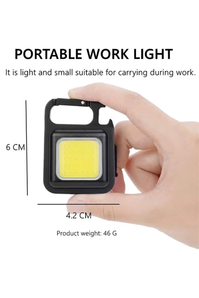 Premium Mini LED Anahtarlık 1000 Lümen El Feneri Usb Şarjlı Taşınabilir Metal Kamp Seyahat İçin ürün görseli 1