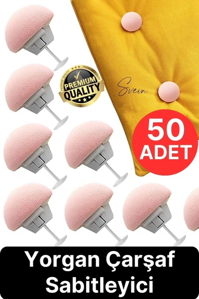 50 Adet Mantar Model Yorgan Çarşaf Tutucu Sabitleyici Kaydırmaz Nevresim Düzenleyici Klips Çengel ürün görseli 1