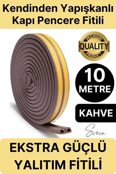 Premium Kapı Pencere Soğuk Toz Sızdırmaz İzolasyon Fitili Kendinden Yapışkanlı Isı Yalıtım 2x5=10 mt ürün görseli 1
