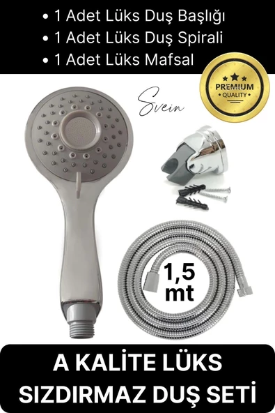 Premium Lüks Duş Başlığı Spiral Mafsal Seti Fonksiyonel Masaj Kopmaz Patlamaz Sızdırmaz Paslanmaz ürün görseli 1