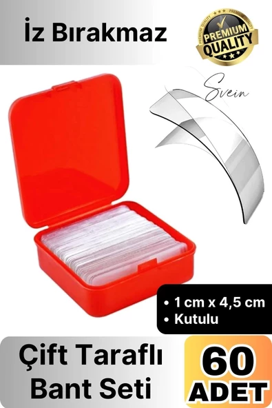 Kutulu Mini Çift Taraflı Bant Seti 60 Parça İz Bırakmaz Güçlü Şeffaf Yapıştırıcı Montaj Bandı ürün görseli 1