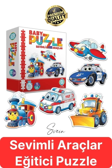 Baby Puzzle Sevimli Araçlar Eğitici Öğretici İnce Motor Beceri Ebeveyn El Göz Koordinasyon ürün görseli 1