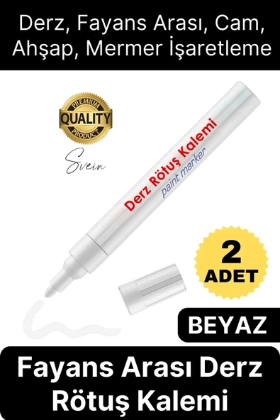 İkili Beyaz Derz Kalemi Fayans Arası Yenileme Rötuş Boya Dolgu Set Hızlı Kuruyan Kokusuz Kalıcı ürün görseli 1