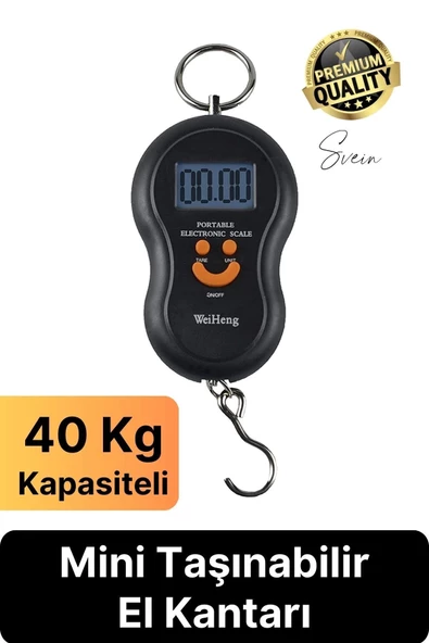 Premium Elektronik Çengelli Tartı El Kantarı Askı Mini Taşınabilir Terazi 40 kg Bagaj Ağırlık Ölçme ürün görseli 1