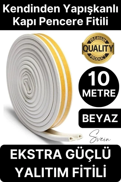 #Fitil Premium Kapı Pencere Soğuk Toz Geçirmez İzolasyon Fitili Kendinden Yapışkanlı Isı Yalıtım 2x5=10 mt ürün görseli 1