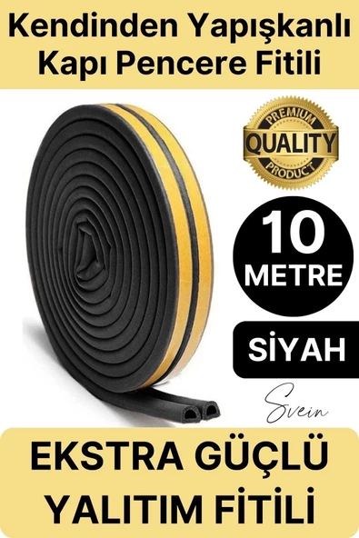 #Fitil Premium Kapı Pencere Soğuk Toz Sızdırmaz İzolasyon Fitili Kendinden Yapışkanlı Isı Yalıtım 2x5=10 mt ürün görseli 1