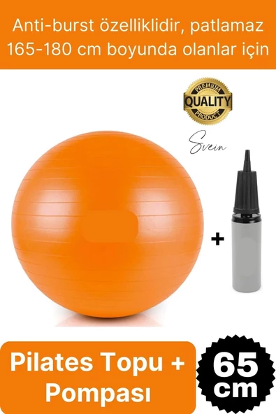 65 cm Yoga Pilates Topu ve Şişirme Pompası Hediye Denge Egzersiz Aerobik Jimnastik Reformer Spor Set ürün görseli 1
