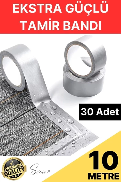 30 Adet 10 Mt Gri Lifli Tamir Takviye Onarım Bandı Su Geçirmez Sızdırmaz Kuvvetli Dayanıklı Çatlak ürün görseli 1