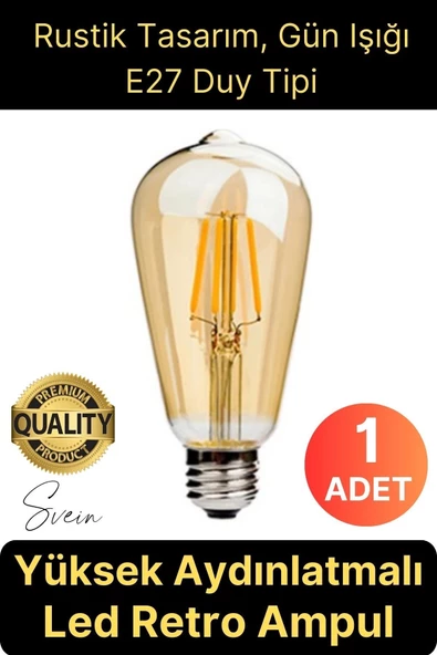 Cata Vintage Spiral Filament Blubs Rustik Retro Akkor LED Ampul Yüksek Işıklandırma Lamba Gün Işığı E27 ürün görseli 1