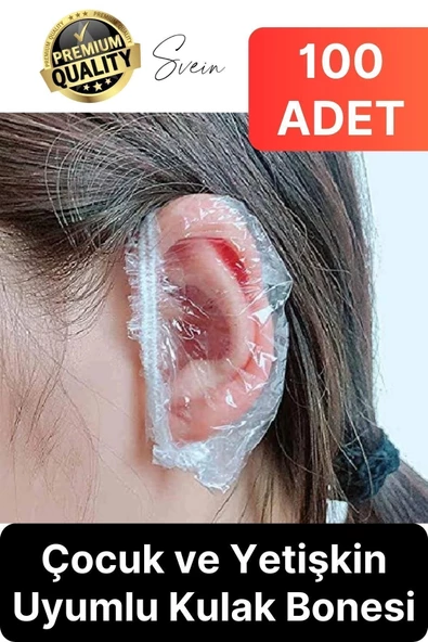 Pratik Su Geçirmez Çocuk Yetişkin Koruyucu Dayanıklı Esnek Şeffaf Uyumlu Lastikli Kulak Bonesi ürün görseli 1