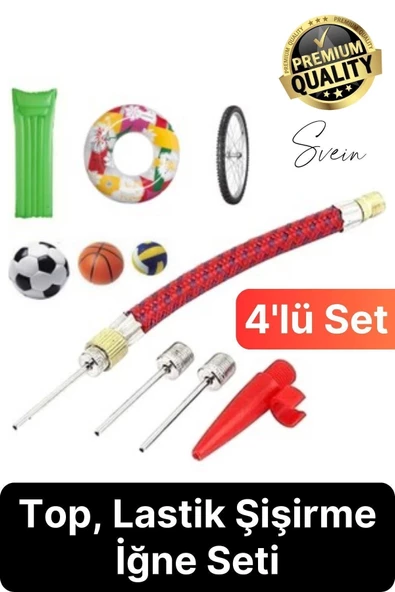 5 Parça Hava Şişirme Ucu İğnesi Aparatı Sibop Seti Spor Topu Basketbol Futbol Bisiklet Lastik Amaçlı ürün görseli 1