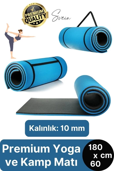 Premium Yoga Pilates Spor Konforlu Taşıma Askılı Çift Taraflı Çadır Uyku Kamp Matı Yer Minderi ürün görseli 1