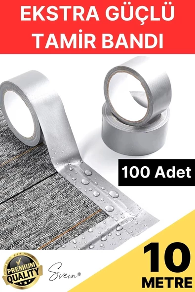 100 Adet 10 Mt Gri Lifli Tamir Takviye Onarım Bandı Su Geçirmez Sızdırmaz Kuvvetli Dayanıklı Çatlak ürün görseli 1
