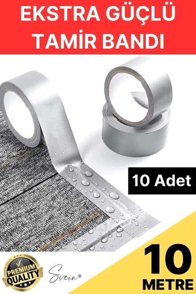 10 Adet 10 Mt Gri Lifli Tamir Takviye Onarım Bandı Su Geçirmez Sızdırmaz Kuvvetli Dayanıklı Çatlak ürün görseli 1
