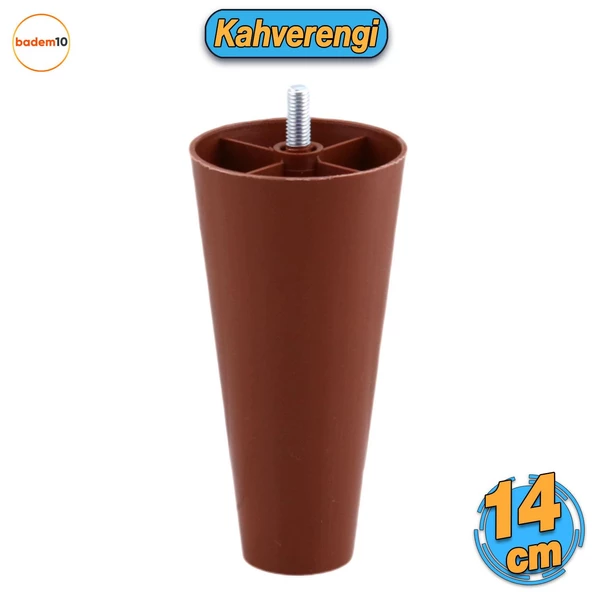Düz Plastik Ayak 14 cm Mobilya Yükseltici Sehpa Kanepe TV Ünitesi Koltuk Ayağı Baza Ayakları Kahve ürün görseli 1