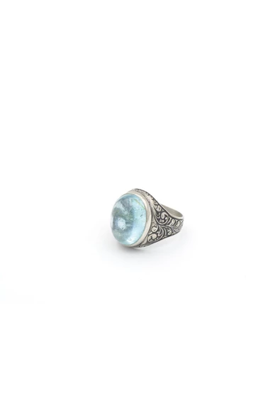 Hakiki Doğal Mavi Topaz Taşlı Gümüş Erkek Yüzük 27 ürün görseli 1