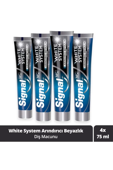 Signal White System Diş Macunu Arındırıcı Beyazlık 75 Mlx4 ürün görseli 1