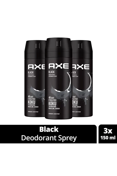 Axe Black 3 Adet 150 ml Erkek Deodorant ürün görseli 1