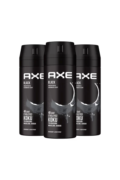 Axe Black 3 Adet 150 ml Erkek Deodorant - Resim 2