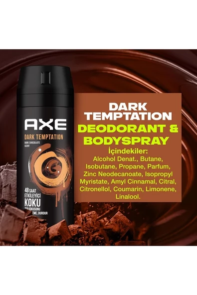 Axe Dark Temptation 2 Adet 150 ml Erkek Deodorant - Resim 5