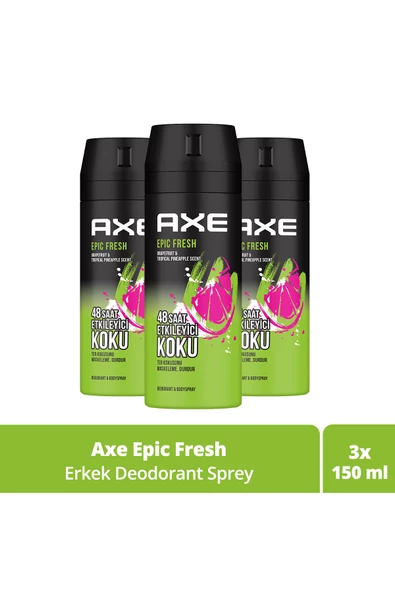 Axe Epic Fresh 150 ml 3 Adet Erkek Deodorant ürün görseli 1