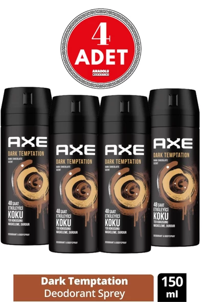 Axe Dark Temptation 150 ml 4 Adet Erkek Deodorant ürün görseli 1