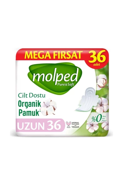 Molped Pure & Soft Uzun 36'lı Mega Fırsat Hijyenik Ped ürün görseli 1