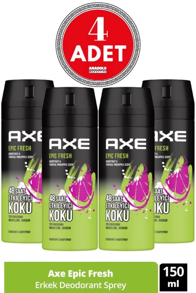 Axe Epic Fresh 150 ml 4 Adet Erkek Deodorant ürün görseli 1
