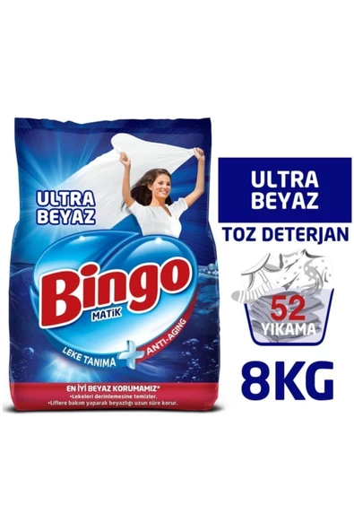 Bingo Matik Ultra Beyaz 4 kg 2'li Toz Deterjan ürün görseli 1