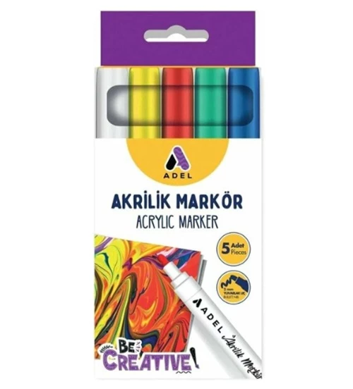 Adel Akrilik Markör Kalem Seti 5Li ürün görseli 1