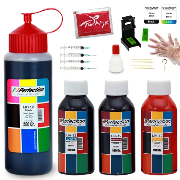 Perfection Hp DeskJet Plus Ink Advantage 6075-6475 Uyumlu Mürekkep Seti 800 gr. ürün görseli 1
