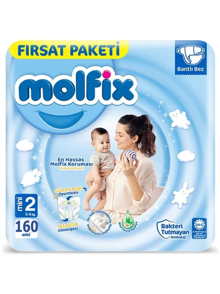Molfix 2 Beden Mini 160'lı Bebek Bezi ürün görseli 1
