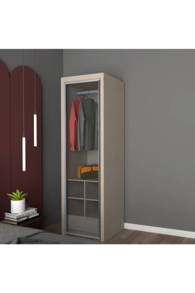 yılwood Hollway Kapaklı Gardırop Koton Vizon ürün görseli 1