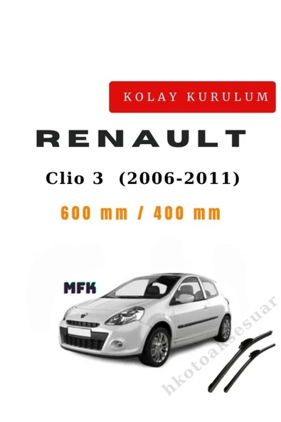Mfk Renault Clio 3  (2006-2011) Araca Özel Sİlecek Ön İki ürün görseli 1