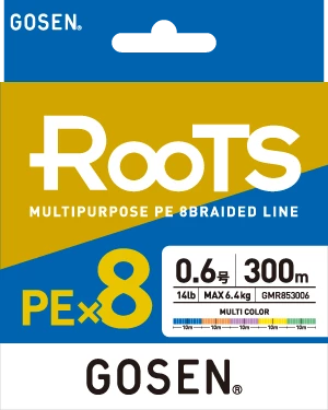 Gosen X8 Roots 2.0 PE 300m 8 Örgü Spin İp Misina 15.9kg Çeker Multicolor ürün görseli 1