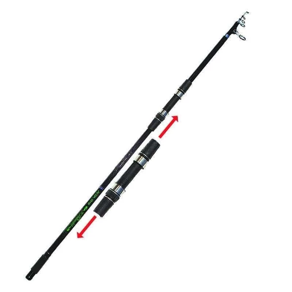 Albastar Krokodil 360 cm 150-200g Atarlı Ayarlanabilir Makine Yataklı Surf Olta Kamışı ürün görseli 1