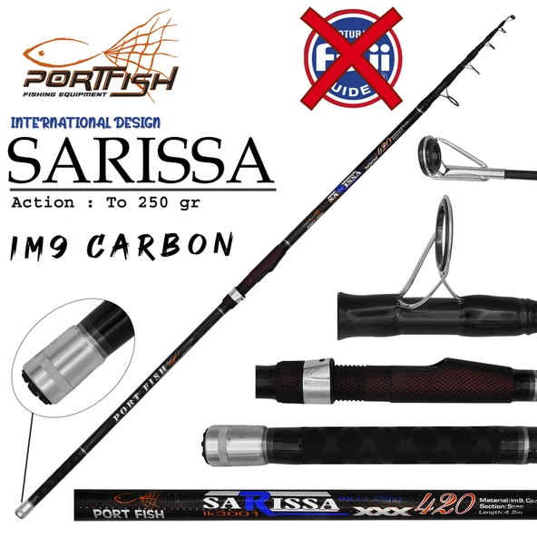 Portfish Sarissa 420 cm 250g Atarlı Karbon Surf Olta Kamışı ürün görseli 1