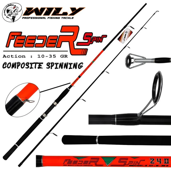 Wily Feeder 210 cm 10-35g Atarlı Kompozit Spin Olta Kamışı ürün görseli 1
