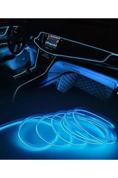 Araç Içi Torpido Şerit Ledi Buz Bavi Ip Neon Led 2 Metre Ice Blue ürün görseli 1