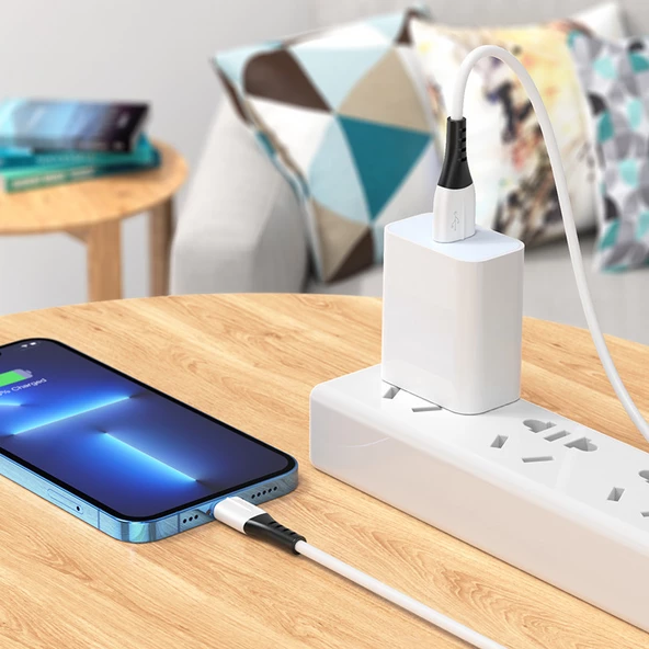 Hoco X82 iPhone Lightning to USB 2.4A Silikon Data ve Şarj Kablosu - Resim 4