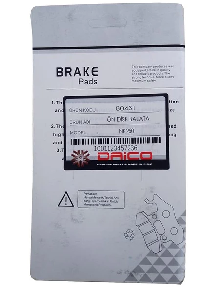 Ön Disk Balata NK 250 Woxx - Resim 3