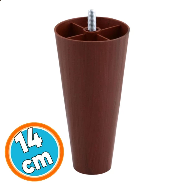 Mobilya Yükseltici Sehpa Kanepe TV Ünitesi Koltuk Ayağı Baza Ayakları Plastik Ayak 14 cm Ceviz ürün görseli 1