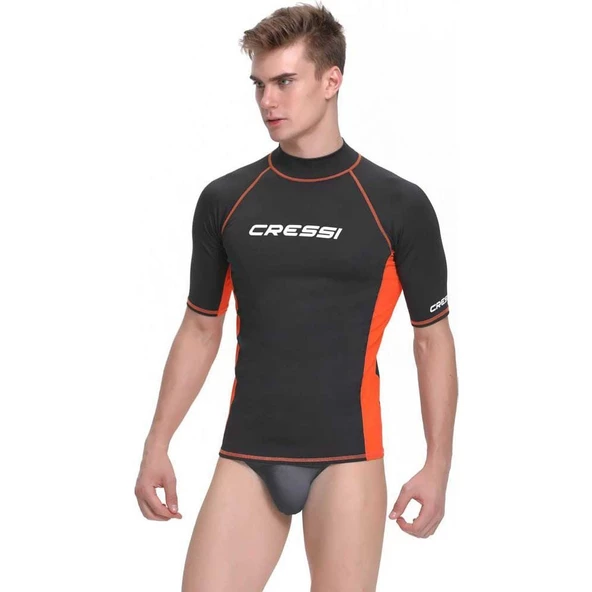 Cressi Man Kısa Kollu Siyah-Turuncu Rash Guard Medium ürün görseli 1