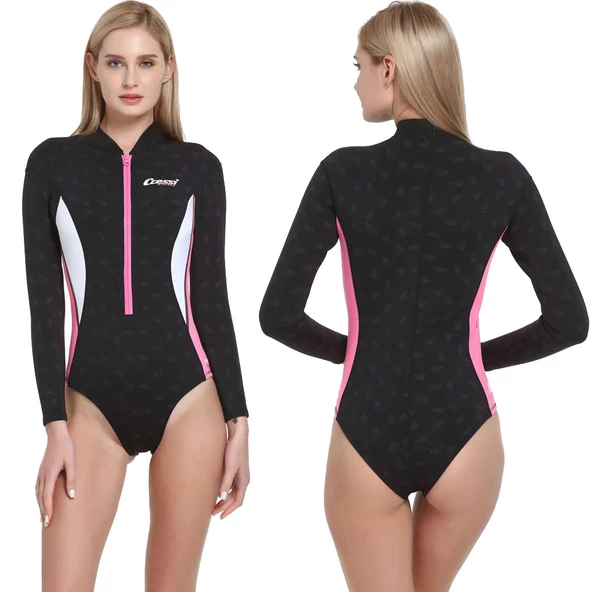 Cressi Termico Lady 2 mm Pembe-Beyaz Shorty Uzun Kol Yüzücü Elbisesi XXLarge ürün görseli 1
