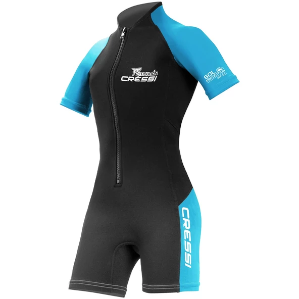 Cressi Tiburon Lady 2 mm Siyah-Açık Mavi Shorty Dalış Elbisesi XSmall ürün görseli 1