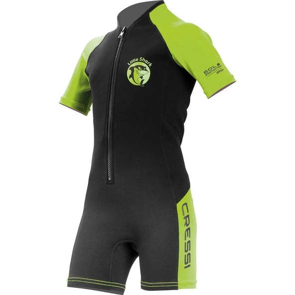 Cressi Little Shark Junior 2 mm Çocuk Shorty Dalış Elbisesi Yeşil 13/14 YAŞ ürün görseli 1