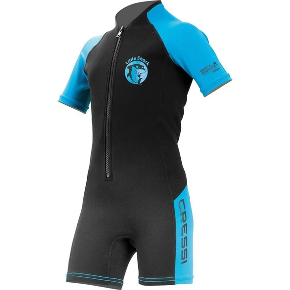 Cressi Little Shark Junior 2 mm Çocuk Shorty Dalış Elbisesi Mavi 3/4 YAŞ ürün görseli 1