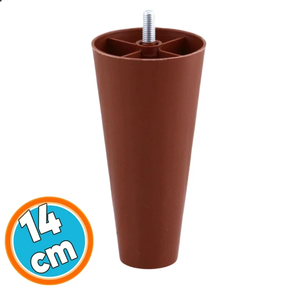 Mobilya Yükseltici Sehpa Kanepe TV Ünitesi Koltuk Ayağı Baza Ayakları Kahve Düz Plastik Ayak 14 cm ürün görseli 1